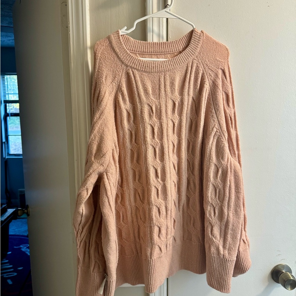 Aerie Blush Cable Knit Sweater